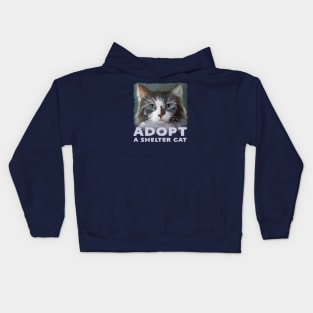 Adopt a Shelter Cat - with Cute Maine Coon Kitty - Rescue Pet Kids Hoodie